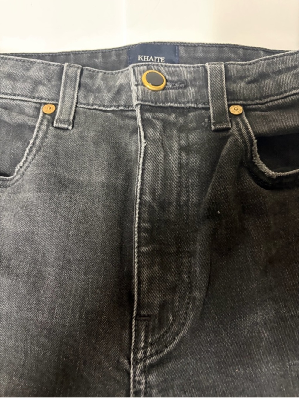 Khaite Benny Straight Leg Jeans Black Crop Ankle - Picture 6 of 7